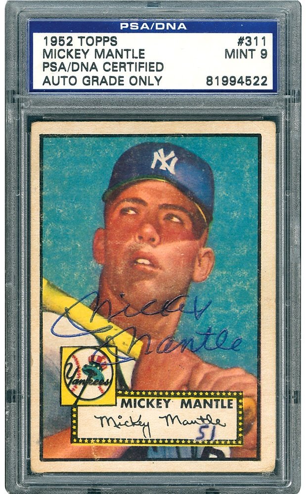 Mickey Mantle Signed Baseball Card